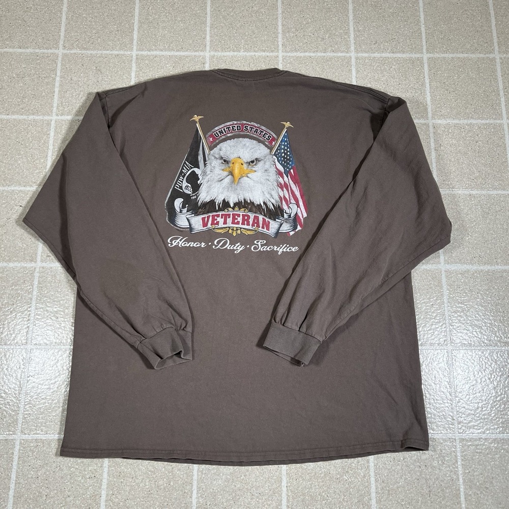 Vintage POW Mia Veterans United States Honor Duty Long Sleeve Tshirt Size 2XL